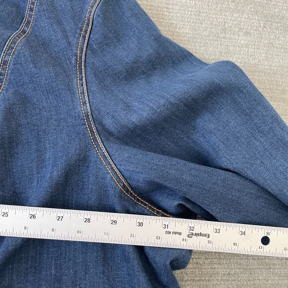 Catherine's Jean Jacket Women 5X Blue Chore Oversized Barn Pockets Utility - Picture 7 of 10